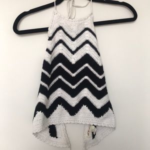 Crochet backless crop top